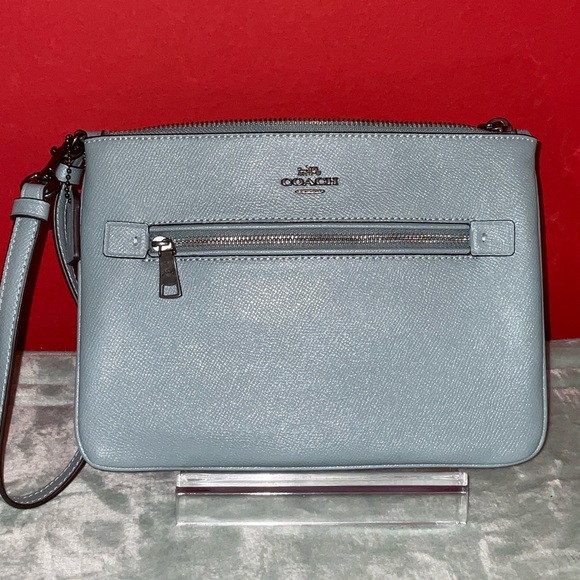 Coach Handbags - Coach green Leather Crossbody Wristlet with Silver Hardware NWOTS